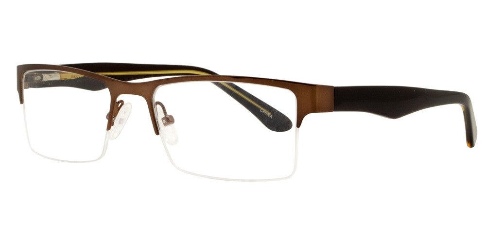 Wholesale - PZ 8737 ST - Half Rimmed Clear Lens Stainless Steel Sunglasses - Dynasol Eyewear