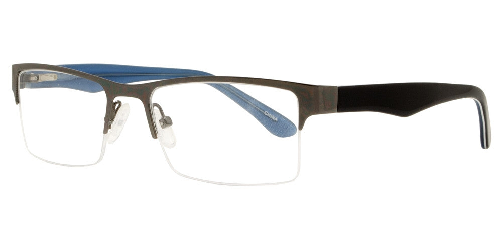 Wholesale - PZ 8737 ST - Half Rimmed Clear Lens Stainless Steel Sunglasses - Dynasol Eyewear