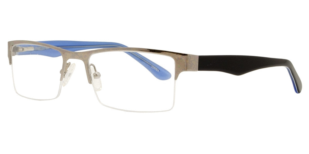 Wholesale - PZ 8737 ST - Half Rimmed Clear Lens Stainless Steel Sunglasses - Dynasol Eyewear