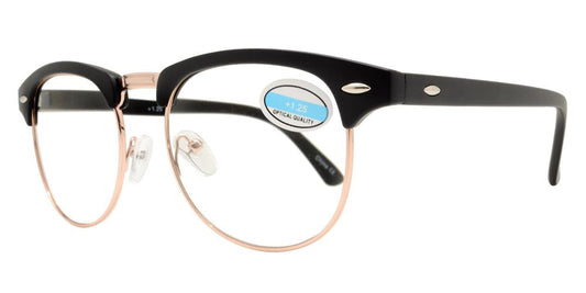 Wholesale - RS 1012 - Classic Horn Rimmed Half Rimmed with Metal Bridge Plastic Reading Glasses - Dynasol Eyewear