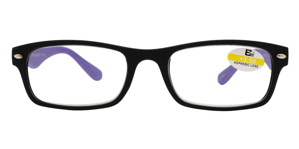 Wholesale - RS 1112 - Rectangular Classic Horn Rimmed Two Tone Plastic Reading Glasses - Dynasol Eyewear