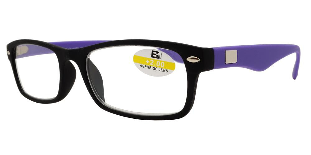 Wholesale - RS 1112 - Rectangular Classic Horn Rimmed Two Tone Plastic Reading Glasses - Dynasol Eyewear