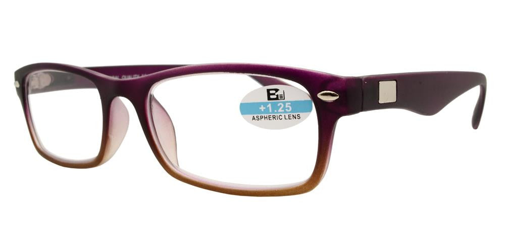 Wholesale - RS 1112 - Rectangular Classic Horn Rimmed Two Tone Plastic Reading Glasses - Dynasol Eyewear
