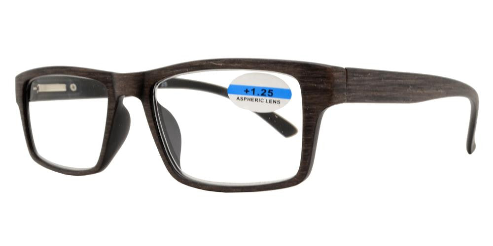 Wholesale - RS 1147 - Rectangular Horn Rimmed Faux Wood Finish Plastic Reading Glasses - Dynasol Eyewear