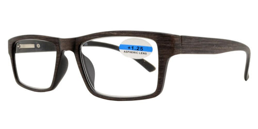 Wholesale - RS 1147 - Rectangular Horn Rimmed Faux Wood Finish Plastic Reading Glasses - Dynasol Eyewear