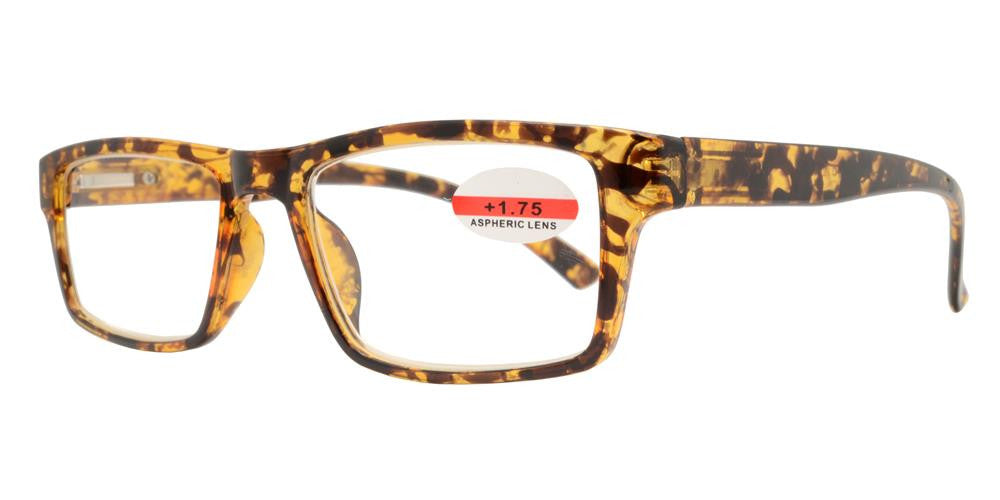 Wholesale - RS 1147 - Rectangular Horn Rimmed Faux Wood Finish Plastic Reading Glasses - Dynasol Eyewear