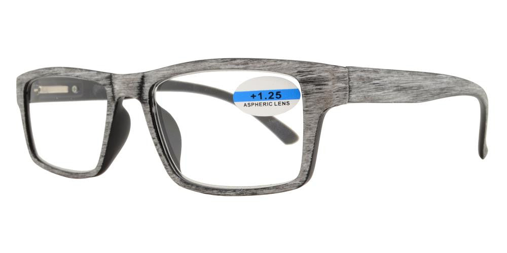 Wholesale - RS 1147 - Rectangular Horn Rimmed Faux Wood Finish Plastic Reading Glasses - Dynasol Eyewear