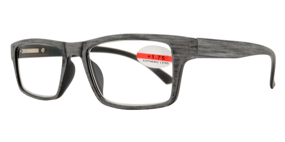 Wholesale - RS 1147 - Rectangular Horn Rimmed Faux Wood Finish Plastic Reading Glasses - Dynasol Eyewear