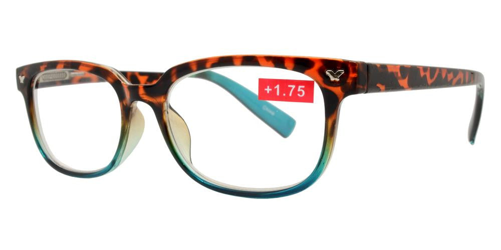 Wholesale - RS 1194 - Classic Horn Rimmed Butterfly Accent Plastic Reading Glasses - Dynasol Eyewear