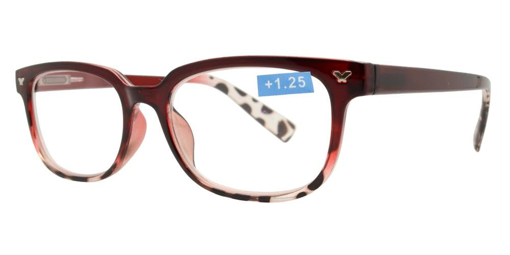 Wholesale - RS 1194 - Classic Horn Rimmed Butterfly Accent Plastic Reading Glasses - Dynasol Eyewear