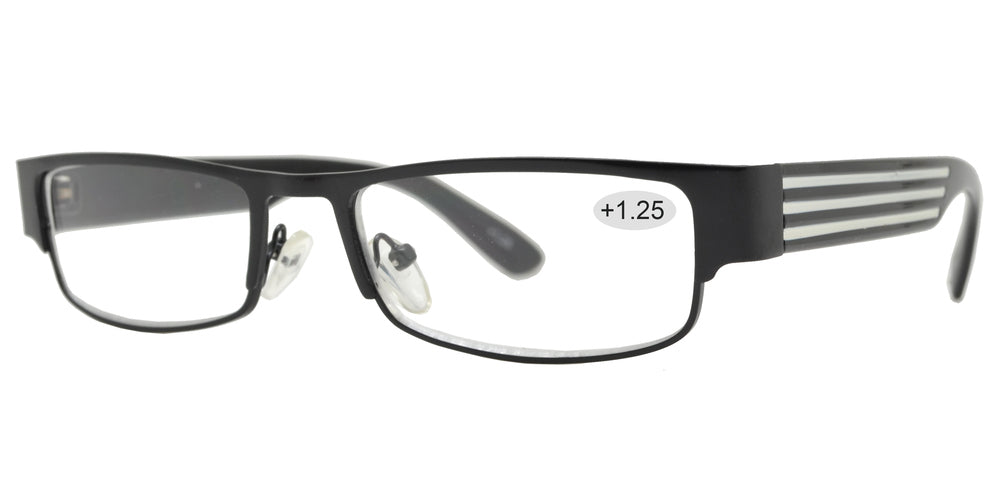 Wholesale - RS 1003 +1.25 - Metal Rectangular Reading Glasses - Dynasol Eyewear