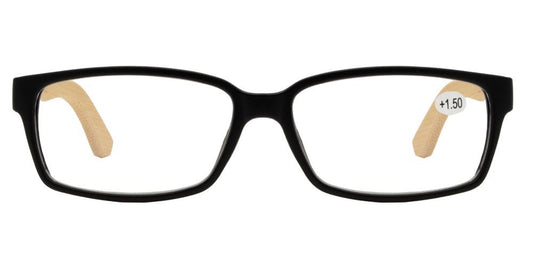 Wholesale - RS 1134 - Rectangular Horn Rimmed Bamboo Temple Plastic Reading Glasses - Dynasol Eyewear