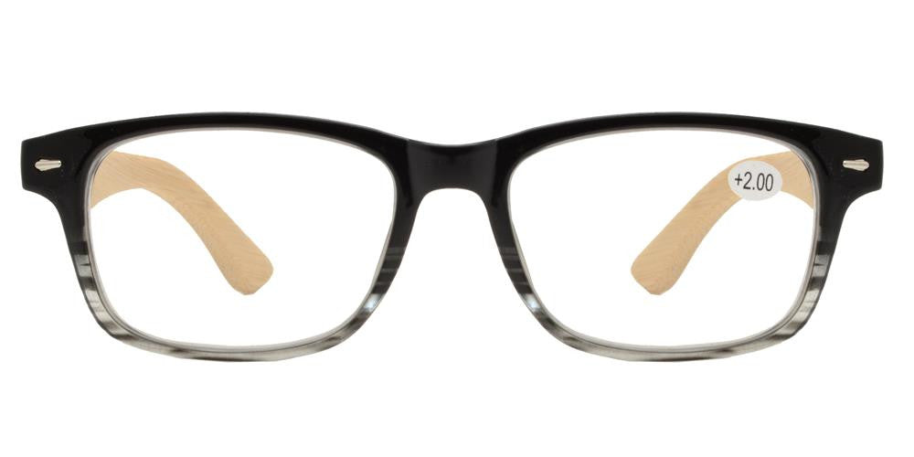 Wholesale - RS 1137 - Classic Horn Rimmed with Bamboo Temple Plastic Reading Glasses - Dynasol Eyewear