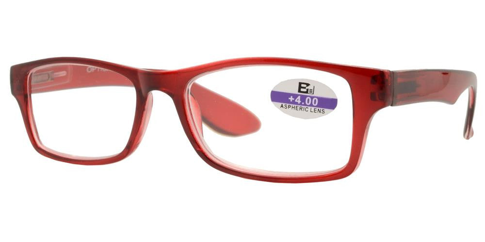 Wholesale - RS 1139 - Classic Rectangular Horn Rimmed Plastic Reading Glasses - Dynasol Eyewear