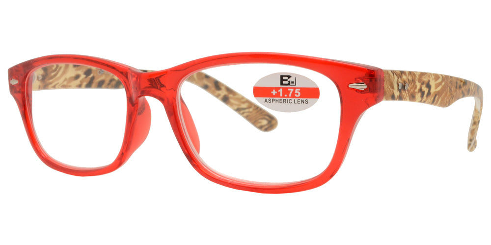 Wholesale - RS 1141 - Classic Horn Rimmed Temple Print Plastic Reading Glasses - Dynasol Eyewear
