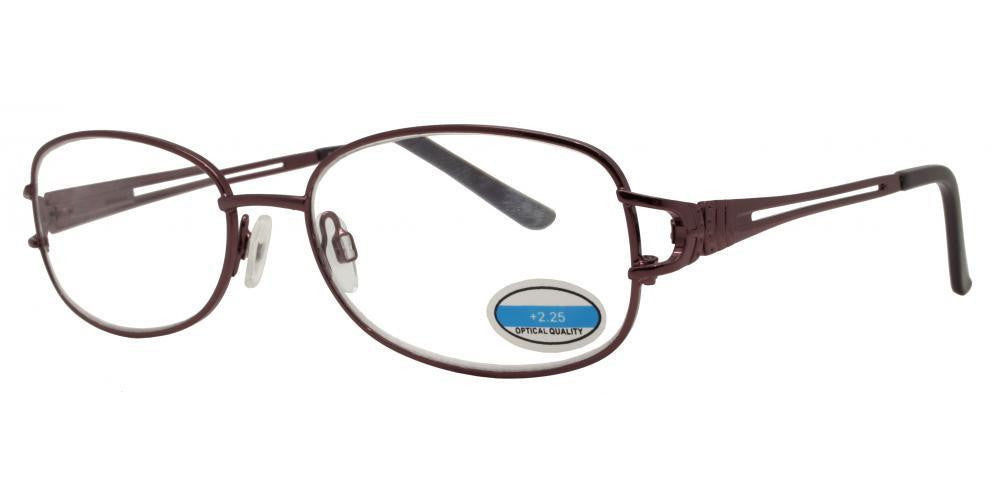 Wholesale - RS 1296 - Butterfly Temple Cut Out Metal Reading Glasses - Dynasol Eyewear