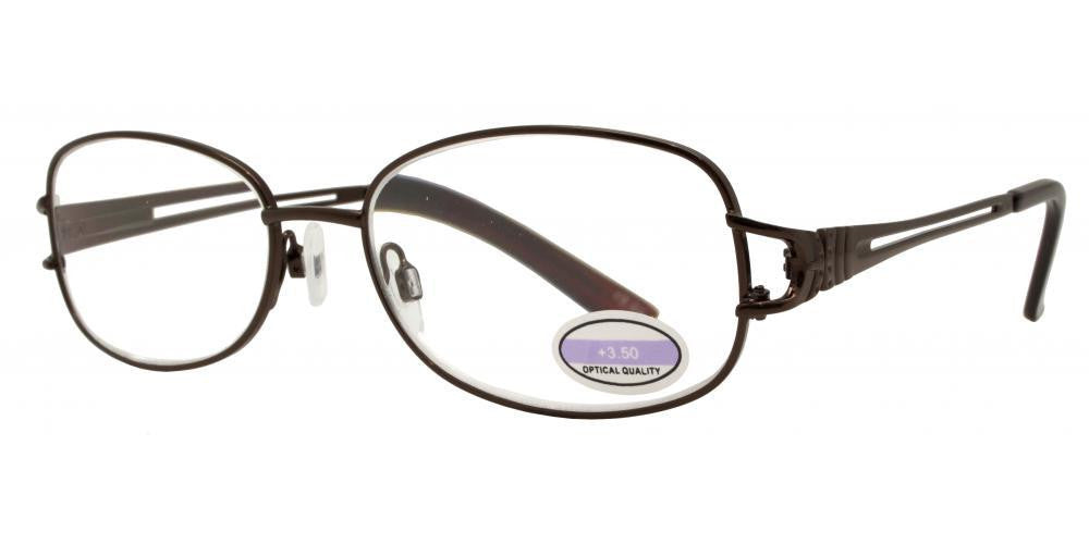 Wholesale - RS 1296 - Butterfly Temple Cut Out Metal Reading Glasses - Dynasol Eyewear