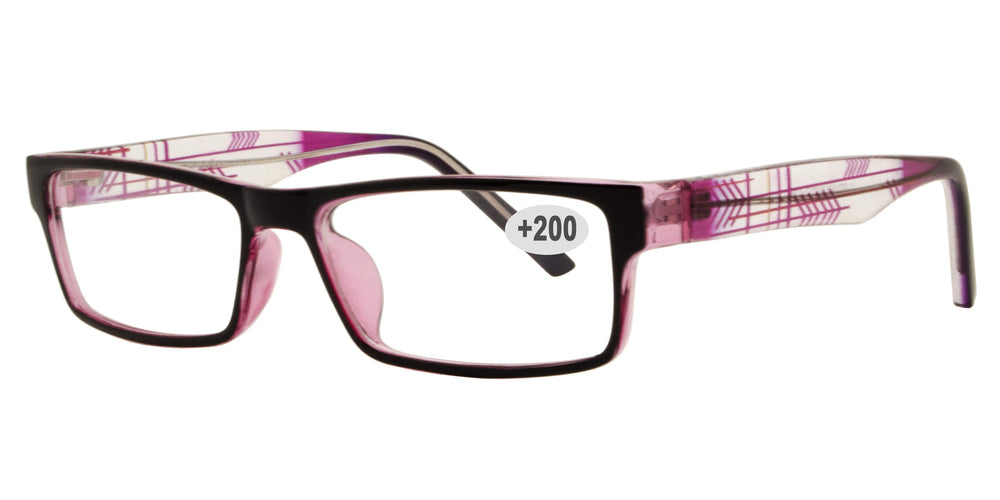 Wholesale - RS 1305 +2.00 - Plastic Rectangular Reading Glasses - Dynasol Eyewear