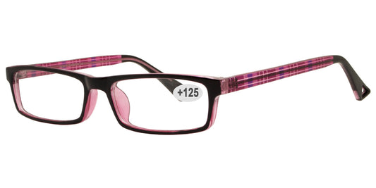 Wholesale - RS 1306 +1.25 - Rectangular Plastic Reading Glasses - Dynasol Eyewear