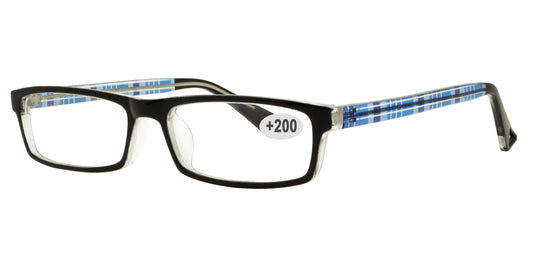 Wholesale - RS 1306 +2.00 - Rectangular Plastic Reading Glasses - Dynasol Eyewear