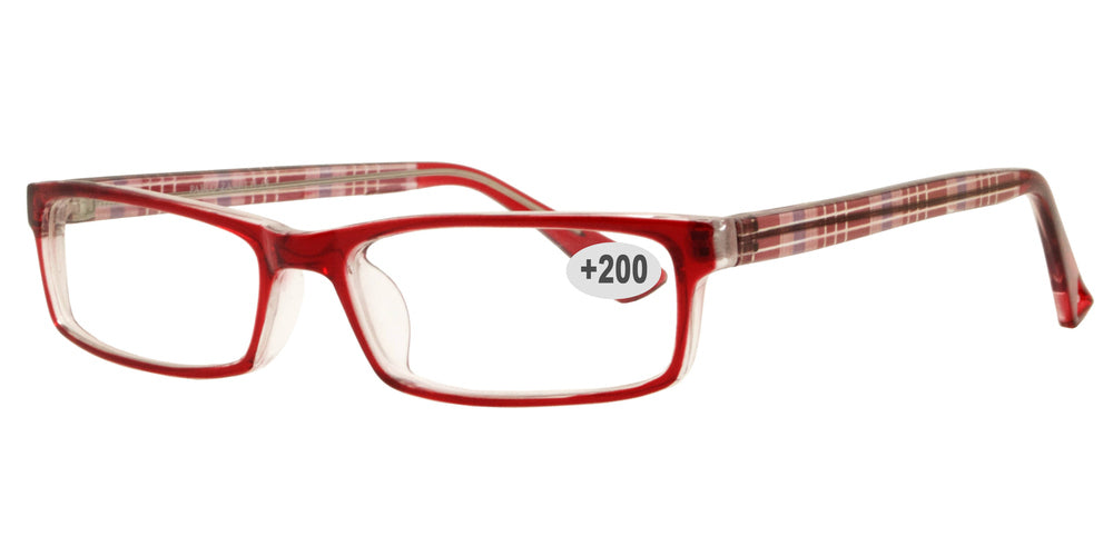 Wholesale - RS 1306 +2.00 - Rectangular Plastic Reading Glasses - Dynasol Eyewear
