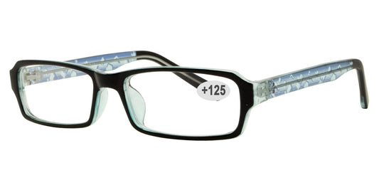 Wholesale - RS 1307 +1.25 - Rectangular Plastic Reading Glasses - Dynasol Eyewear