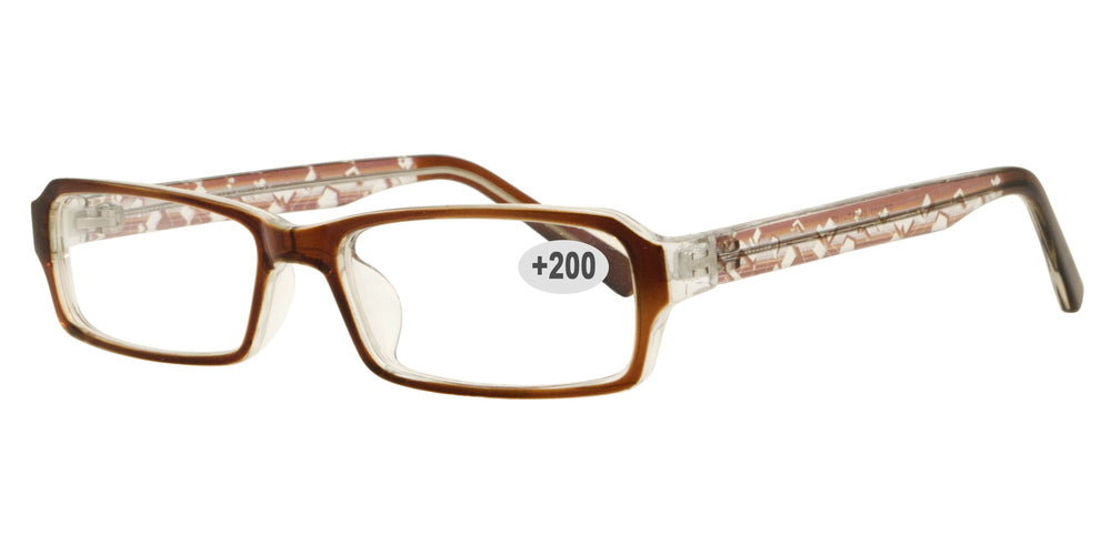 Wholesale - RS 1307 +2.00 - Rectangular Plastic Reading Glasses - Dynasol Eyewear