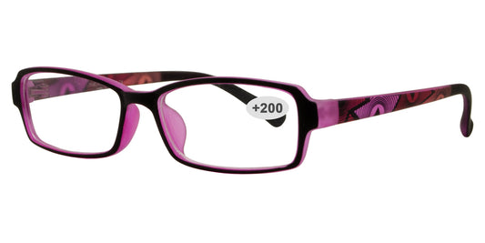 Wholesale - RS 1312 +2.00 - Rectangular Plastic Reading Glasses - Dynasol Eyewear