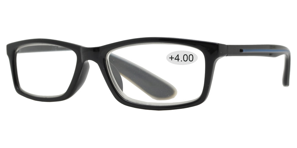 Wholesale - RS 1421 +4.00 - Rectangular Plastic Reading Glasses - Dynasol Eyewear