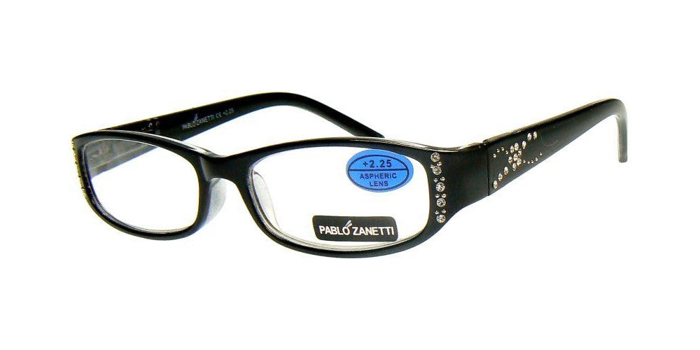 Wholesale - RS 1465 - Rectangular Plastic Reading Glasses with Rhinestones - Dynasol Eyewear