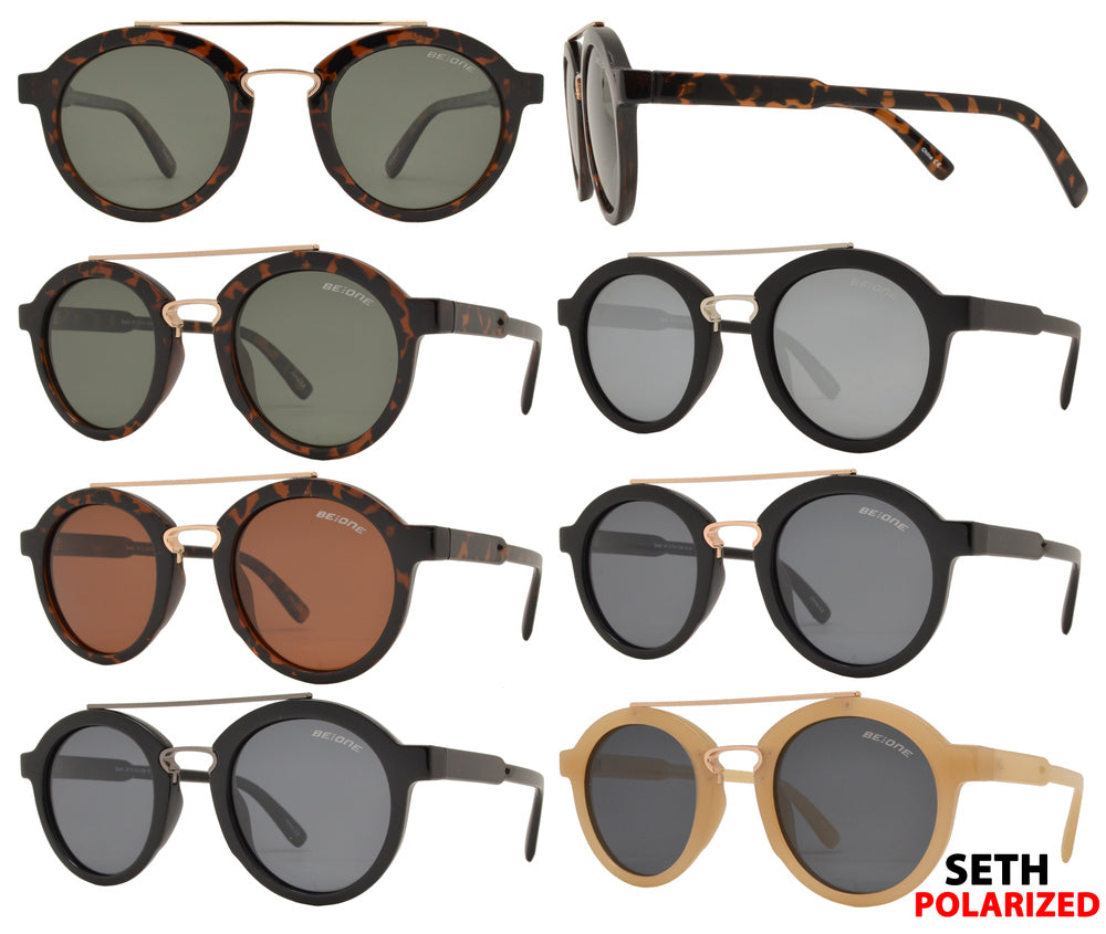 PL Seth - Polarized Round Key Hole Plastic Sunglasses
