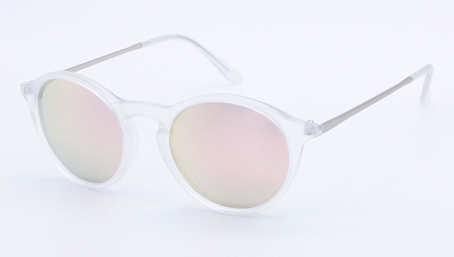 PL Tyler - Polarized Round Horn Rimmed with Keyhole Plastic Sunglasses