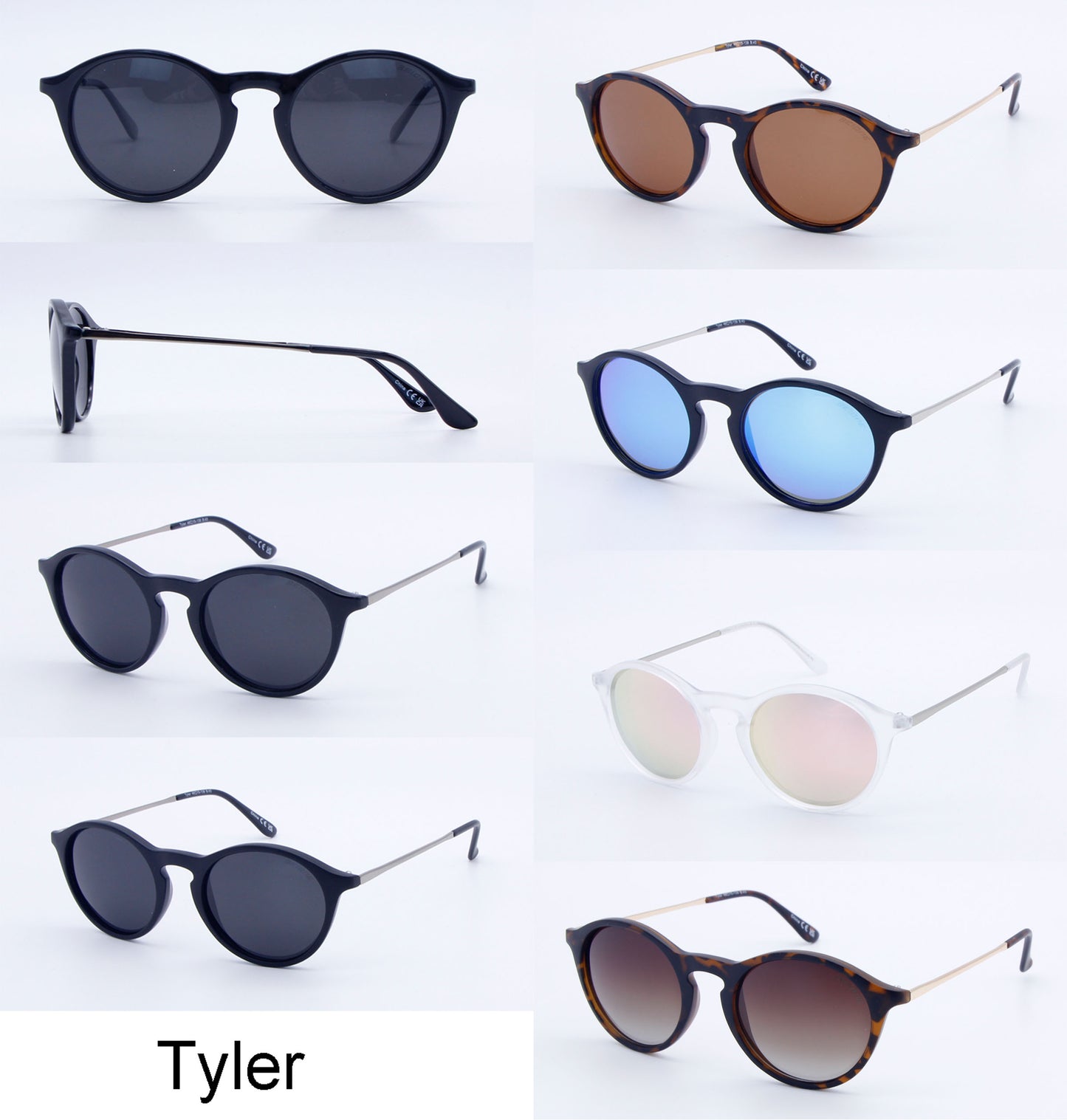 PL Tyler - Polarized Round Horn Rimmed with Keyhole Plastic Sunglasses