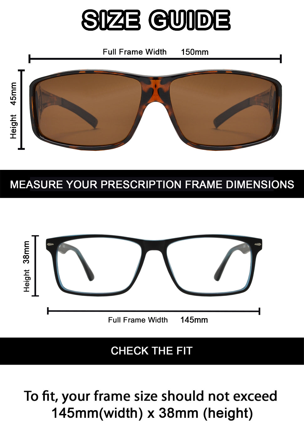 PL 8886 - 1.1 MM Polarized Sunglasses Wear Over to Cover Over Prescription Glasses