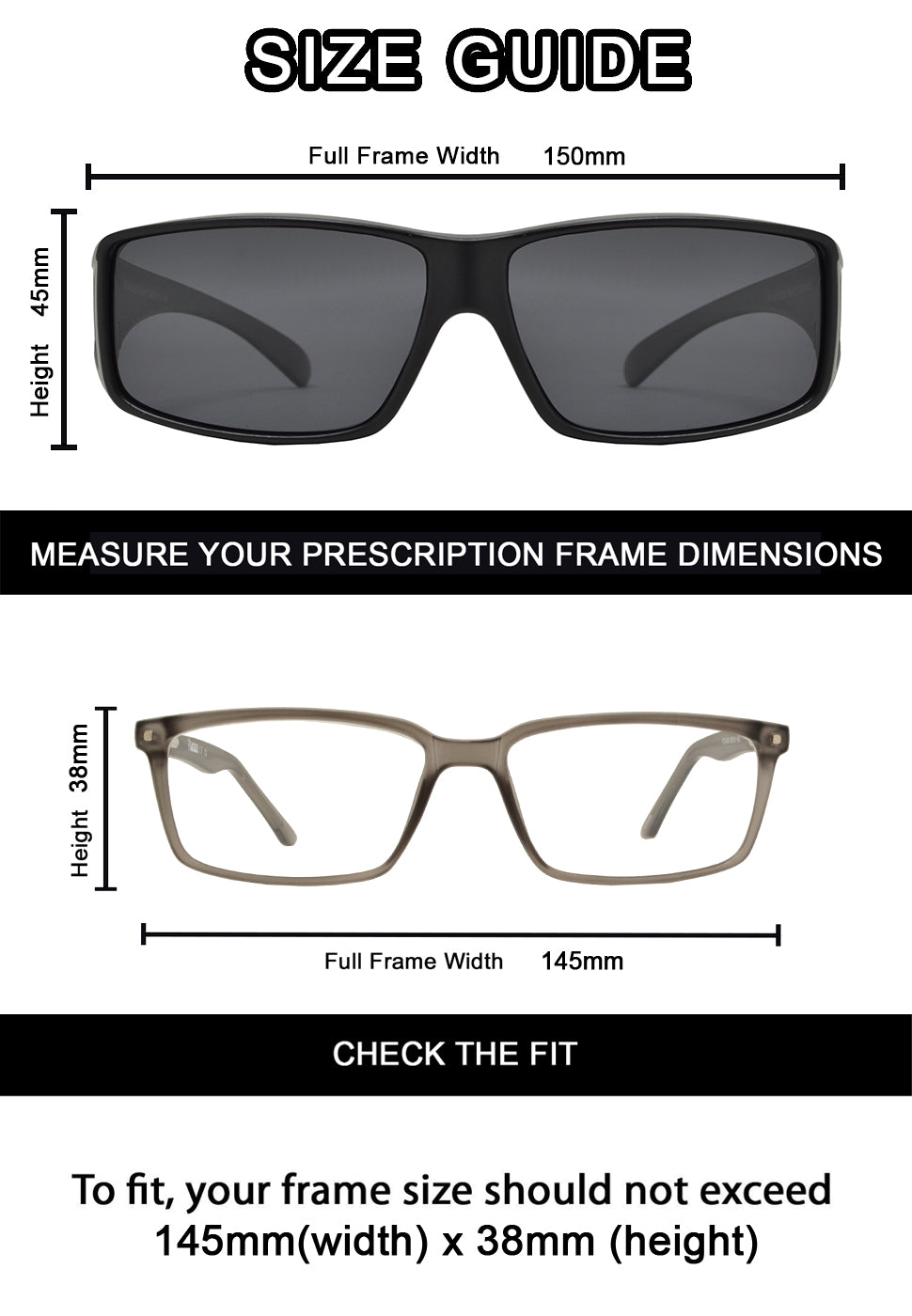 PL 8887 - 1.1 MM Polarized Sunglasses Wear Over to Cover Over Prescription Glasses