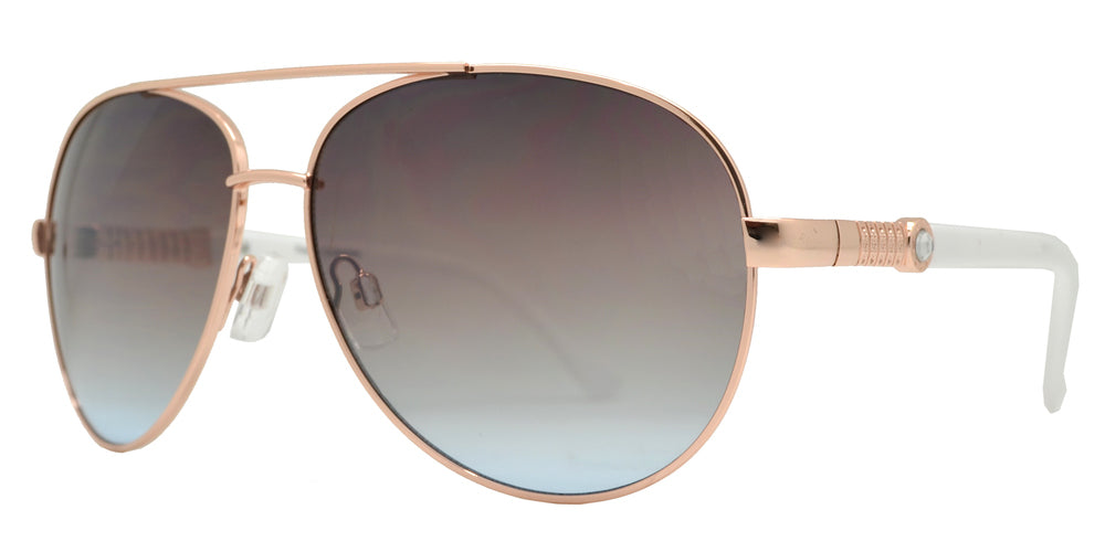 Wholesale - FC 6262 - Classic Aviator Rhinestone Accent Women Metal Sunglasses - Dynasol Eyewear