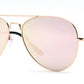 8941 Pink - Metal Flat Lens Oval Shaped Sunglasses with Pink Mirror