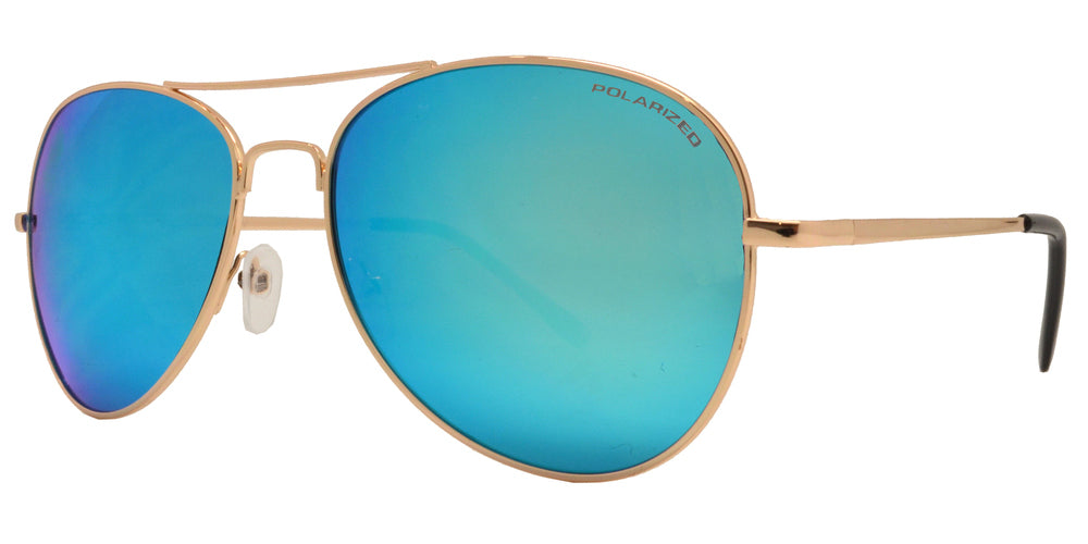 Wholesale - PL 9090 RVC - Metal Oval Shaped Polarized Sunglasses with Color Mirror Lens - Dynasol Eyewear