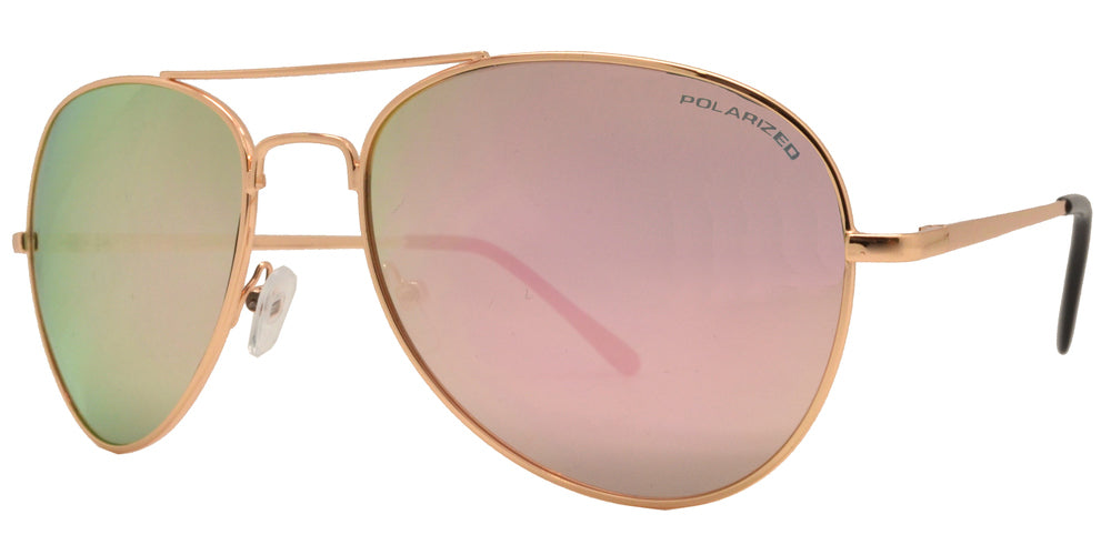 Wholesale - PL 9090 RVC - Metal Oval Shaped Polarized Sunglasses with Color Mirror Lens - Dynasol Eyewear