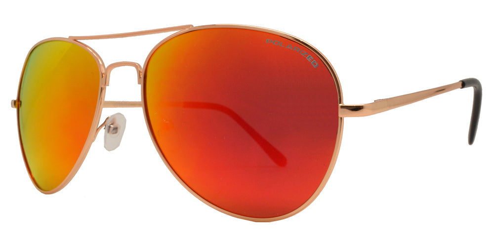 Wholesale - PL 9090 RVC - Metal Oval Shaped Polarized Sunglasses with Color Mirror Lens - Dynasol Eyewear