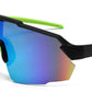 9058 RVC - Semi Rimless Color Mirror One Piece Shield Lens Sports Sunglasses