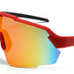 9058 RVC - Semi Rimless Color Mirror One Piece Shield Lens Sports Sunglasses