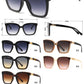 2680 - Plastic Square Butterfly Sunglasses with Flat Lens