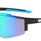 2687 - Semi Rimless Color Mirror One Piece Shield Lens Sports Sunglasses