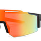 2687 - Semi Rimless Color Mirror One Piece Shield Lens Sports Sunglasses