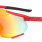 2688 - Semi Rimless Color Mirror One Piece Shield Lens Sports Plastic Sunglasses