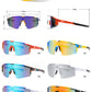 2689 - Semi Rimless Sports Shield Plastic Sunglasses with Color Mirror Lens