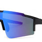 2689 - Semi Rimless Sports Shield Plastic Sunglasses with Color Mirror Lens