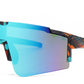 2689 - Semi Rimless Sports Shield Plastic Sunglasses with Color Mirror Lens