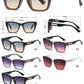 2698 - Square Cat Eye Plastic Sunglasses with Flat Lens